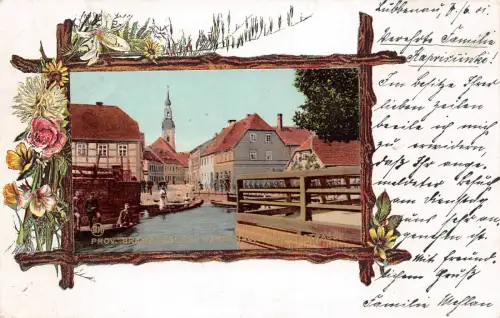 Brandenburg Lübbenau Schloßstrasse Postkarte Bahnpost 1901