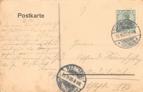 Baugewerkenschule in Bischofswerda Sachsen Postkarte AK 1905