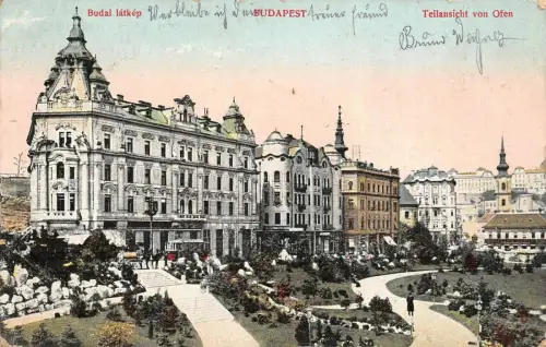 Budapest Teilansicht von Ofen Postkarte AK