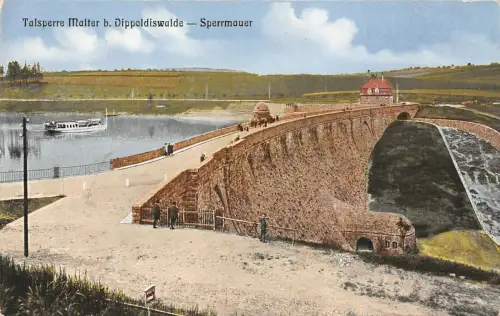 Sperrmauer Talsperre Malter bei Dippoldiswalde Sachsen Postkarte AK