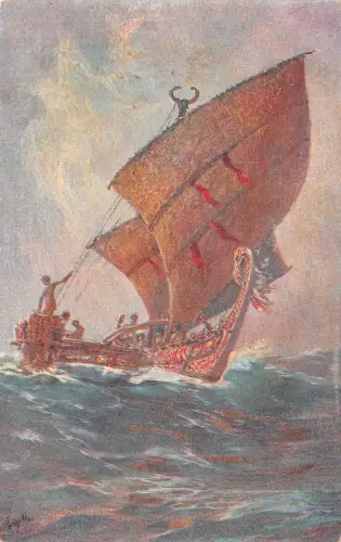 Kolonialkriegerdank Das letzte Boot von der Insel Agomes Südsee Patriotika AK