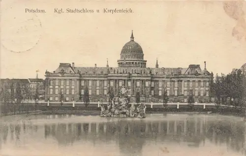 Königl. Stadtschloss und Karpfenteich Potsdam Brandenburg Postkarte AK 1911