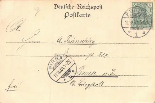 Alte Wasserkunst in Bautzen Sachsen Postkarte AK 1901