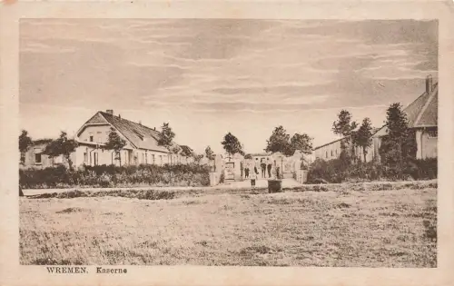 Blick auf Kaserne in Wremen Cuxhafen Niedersachsen Postkarte AK