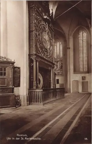 Rostock Uhr in der St.Marienkirche Postkarte AK