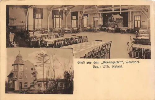 WESTDORF Aschersleben Restaurant Rosengarten AK 1914