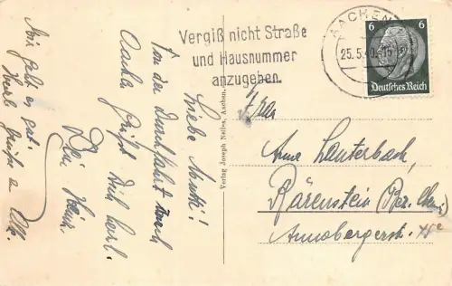 Aachen Ludwigsplatz m. Kreuzkirche Postkarte AK 1940