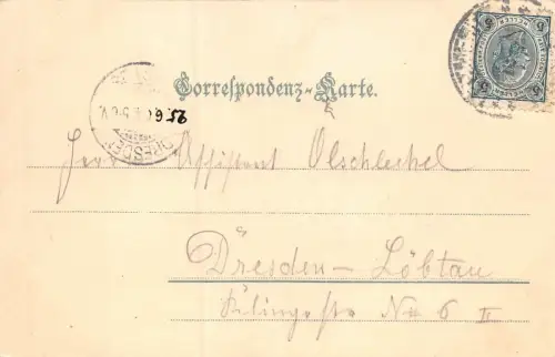 Schreckenstein bei Aussig (Ústí nad Labem) An Bord des Dampfers Postkarte AK