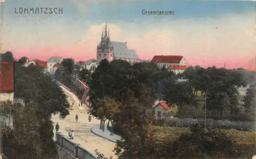 Lommatzsch Gesamtansicht Postkarte AK