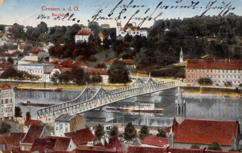 Crossen a. d. O. Berglehne Postkarte AK 1921