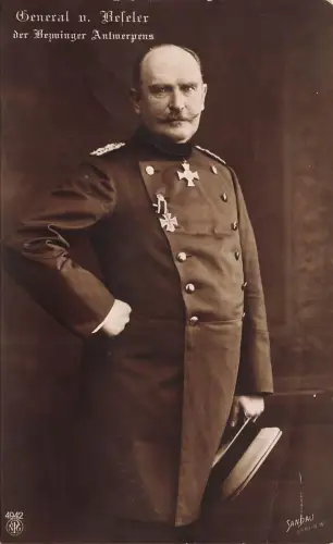 Der Bezwinger Antwerpens Portrait General von Beseler Feldpostkarte AK 1915