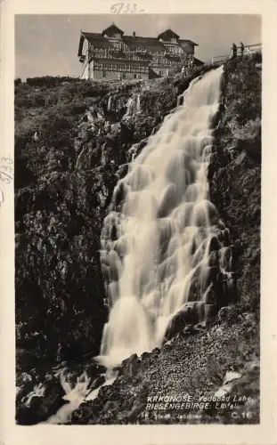 Riesengebirge Elbfall Postkarte AK 1933