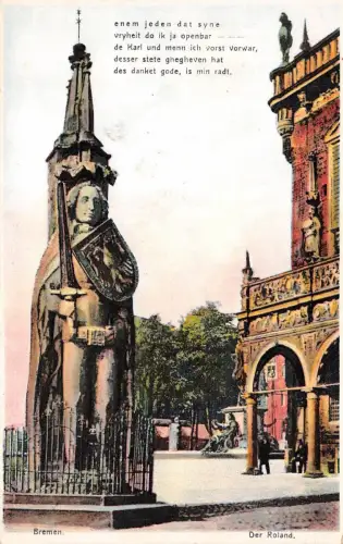 Der Roland in Bremen Postkarte AK