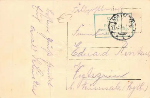 Glückliches Neujahr mit Reichsfahne Patriotika Postkarte AK 1914