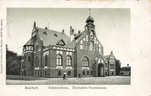 Schützenhaus Deutsches Vereinshaus in Rawitsch Posen Postkarte AK