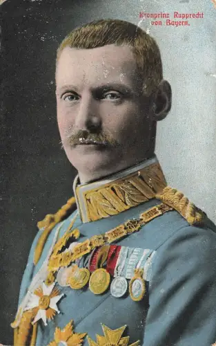 Portrait Kronprinz Rupprecht von Bayern Patriotika Feldpostkarte AK 1916