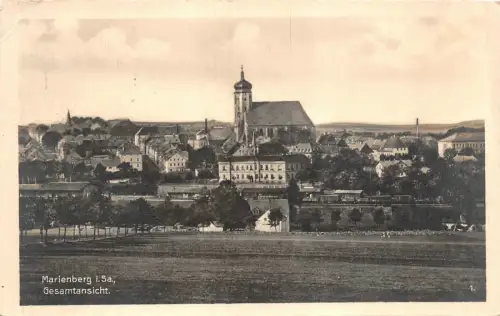 Stadtansicht von Marienberg Erzgebirge Sachsen Postkarte AK 1941