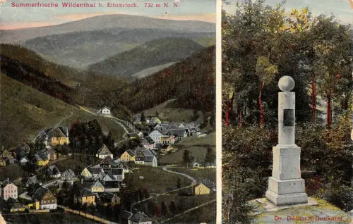 Sommerfrische u. Denkmal Wildenthal bei Eibenstock im Erzgebirge Sachsen AK 1909