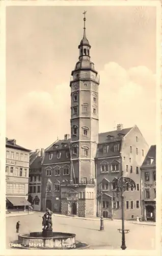 Markt mit Rathaus in Gera Thüringen Postkarte AK