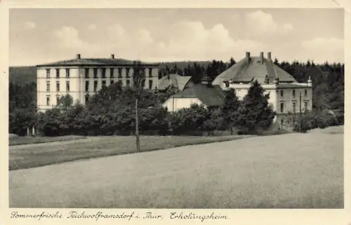 Erholungsheim in Sommerfrische Teichwolframsdorf Thüringen Postkarte AK 1934
