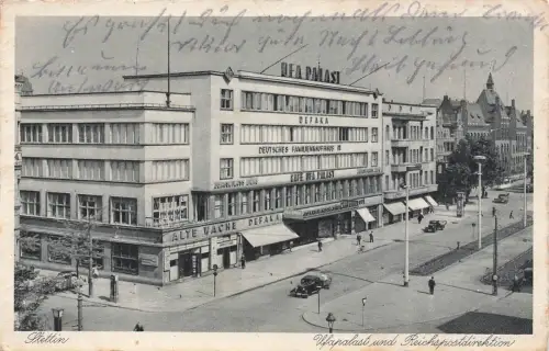 Ufapalast und Reichspostdirektion Stettin Pommern Postkarte AK 1940