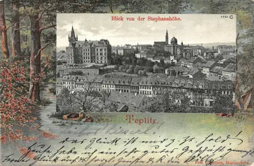 Teplitz Blick von der Stephanshöhe Postkarte AK 1902