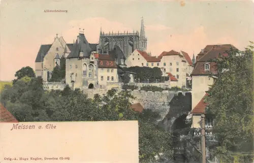 Albrechtsburg in Meissen an der Elbe Sachsen Postkarte AK
