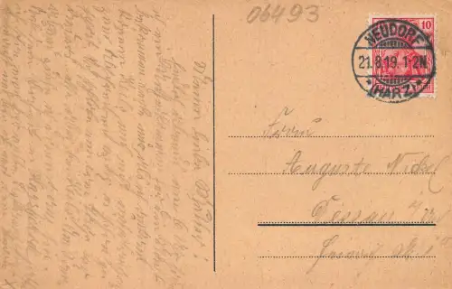 Pension Fr. Keil Neudorf Harz Hauptstrasse No. 26 Postkarte AK 1919