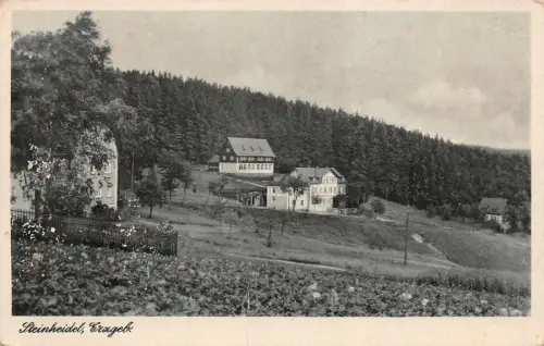 Sommerfrische Steinheidel im Erzgebirge Sachsen Postkarte AK