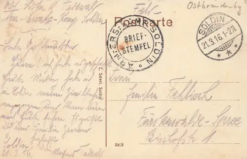 Partie am Markt in Soldin Ostbrandenburg Postkarte AK 1916