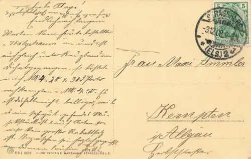 Altes Haus, Maison Kammerzell Strassburg im Elsass Frankreich Postkarte AK 1908