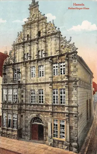 Hameln Rattenfänger-Haus Inschrift Niedersachsen Postkarte AK 1934