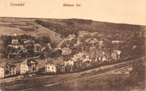 Stadtansicht Einsiedel bei Chemnitz Sachsen Postkarte AK 1916