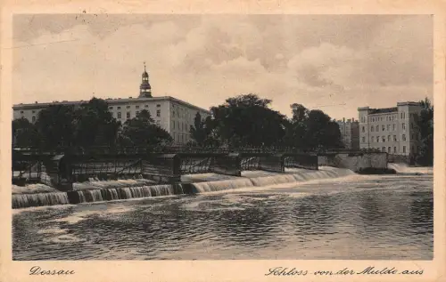 Dessau Schloss von der Mulde aus Postkarte AK 1928