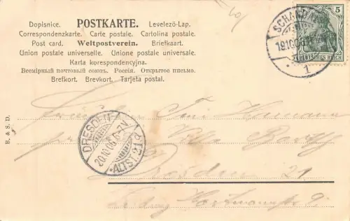 Sächs-Böhm. Schweiz Amselgrund mit dem Talwächter Jungfrau Postkarte AK 1906