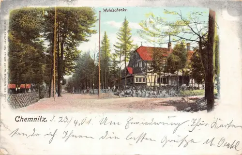 Chemnitz Waldschenke Postkarte AK 1901