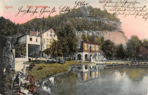 Oybin Hotel Engelmann Postkarte AK 1907