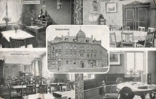 Gruß aus dem Soldatenheim in Döbeln Sachsen Postkarte AK 1919