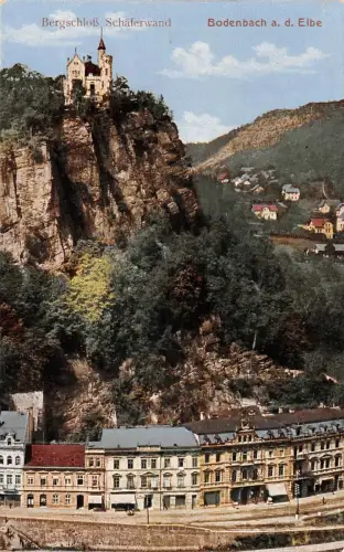 Bodenbach a. d. Elbe Bergschloß Schäferwand Feldpostkarte AK 1917
