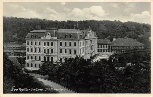 Kurhaus Bad Teplitz-Schönau Böhmen Mähren Postkarte 1940