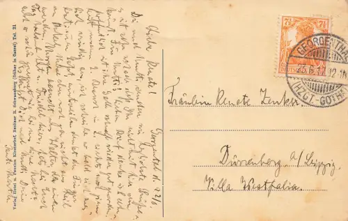 Villen am Teichberg in Bad Georgenthal Thüringen Postkarte AK 1917