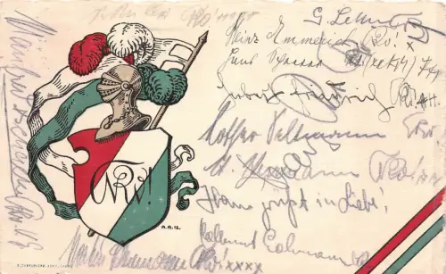 AK Studentika Chemnitz Sachsen Realgymnasium Postkarte gel. 1925