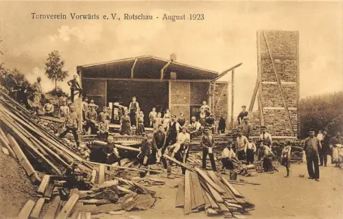 Turnverein Vorwärts e. V. Rotschau August 1923 Postkarte AK