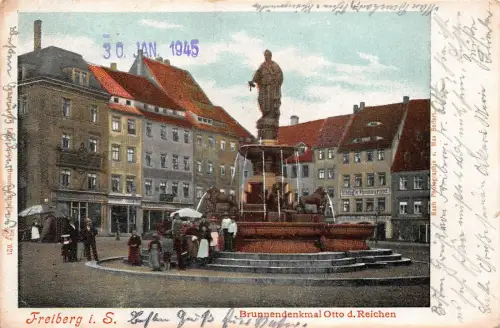 Freiberg i. S. Brunnendenkmal Otto d. Reichen Postkarte AK 1911