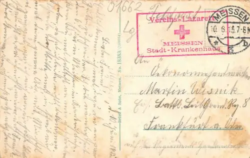 Kaserne des Jäger Batallion No 13 Meißen Sachsen Postkarte AK 1915