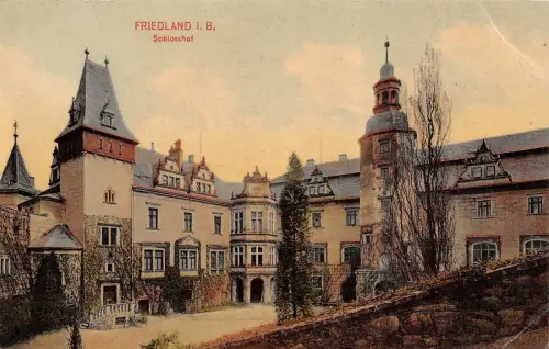 Friedland i. B. (Frýdlant v Čechách) Schlosshof Postkarte AK