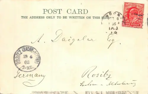 London Royal Exchange and Bank of England Postkarte AK 1903