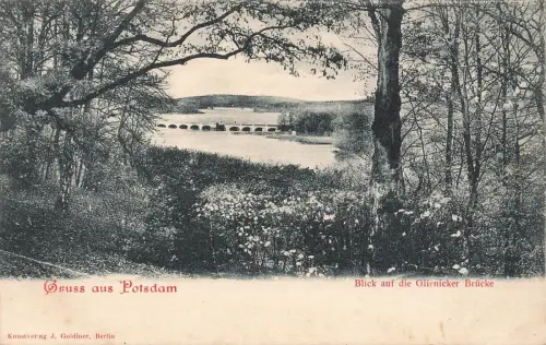 Blick auf die Glienicker Brücke Potsdam Brandenburg Postkarte AK 1906