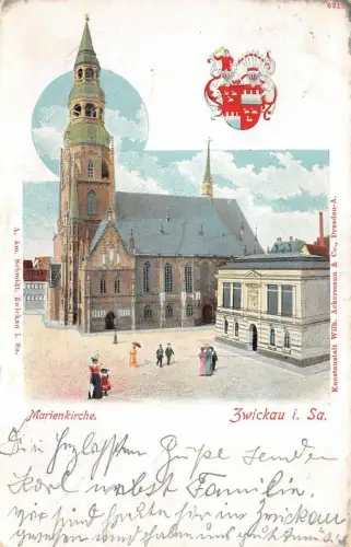 Marienkirche in Zwickau Sachsen Postkarte AK 1903
