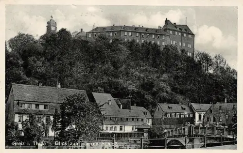 Greiz i. Thrg. Blick zum oberen Schloß Postkarte AK 1932